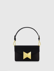 Mini Leather Shoulder Handbag With Gold Hardware