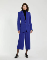 Blue Classic Tailored Crepe Blazer Jacket - FINAL SALE