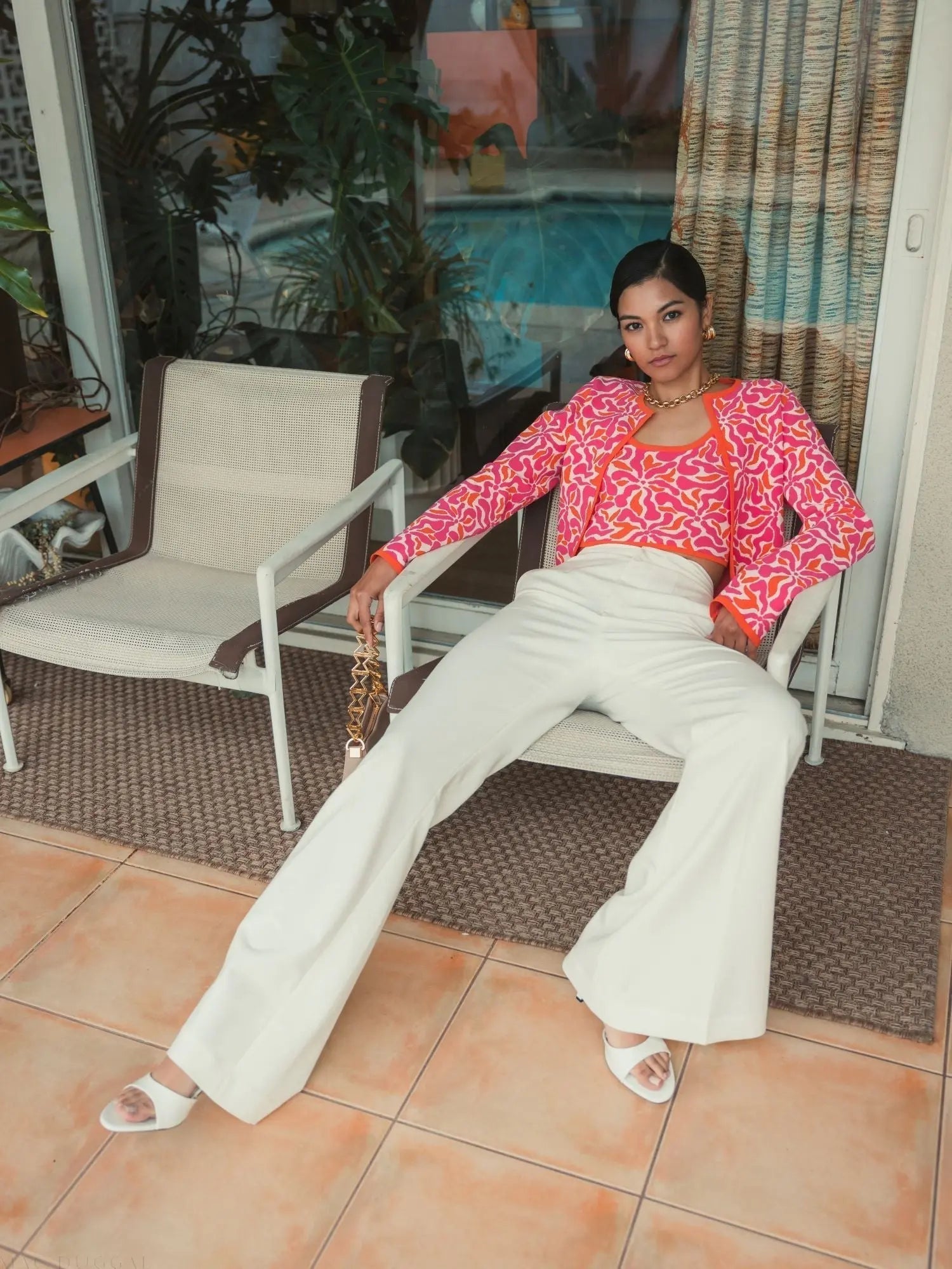 Multicolor Sleeveless Floral Knit Cropped Tank Top - FINAL SALE