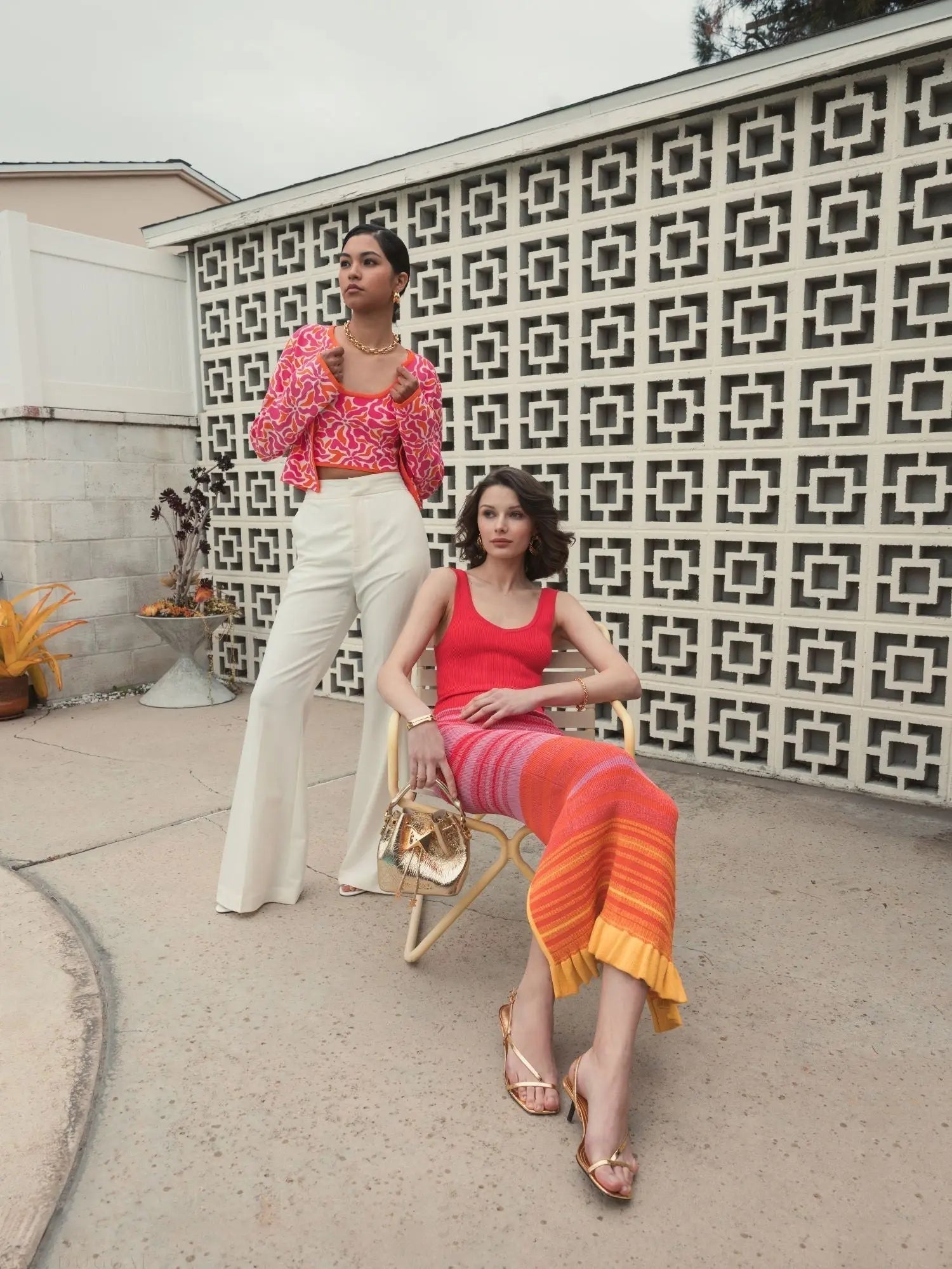 Multicolor Sleeveless Floral Knit Cropped Tank Top - FINAL SALE