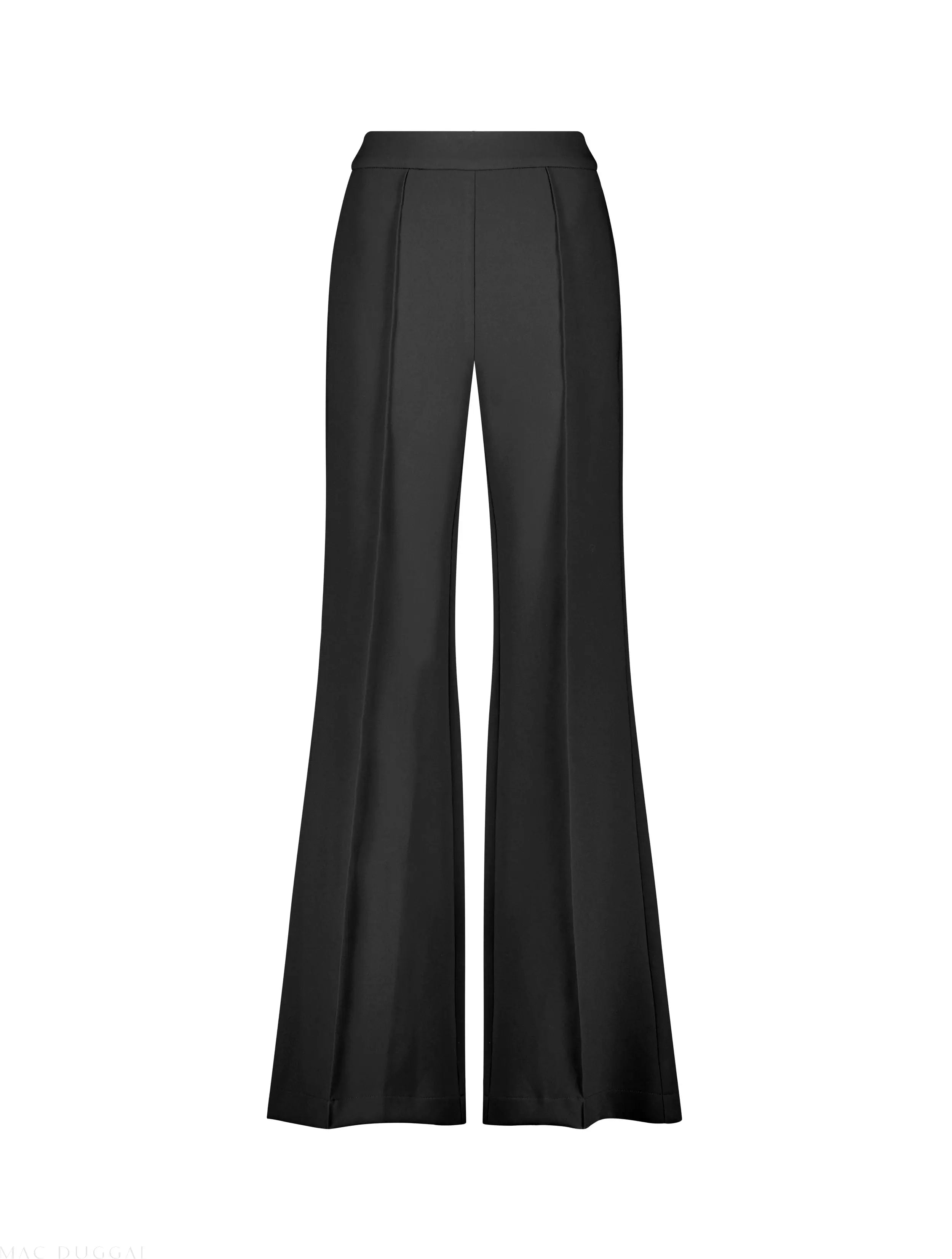 Black Classic Crepe Wide Leg High Waisted Trouser Pant - FINAL SALE