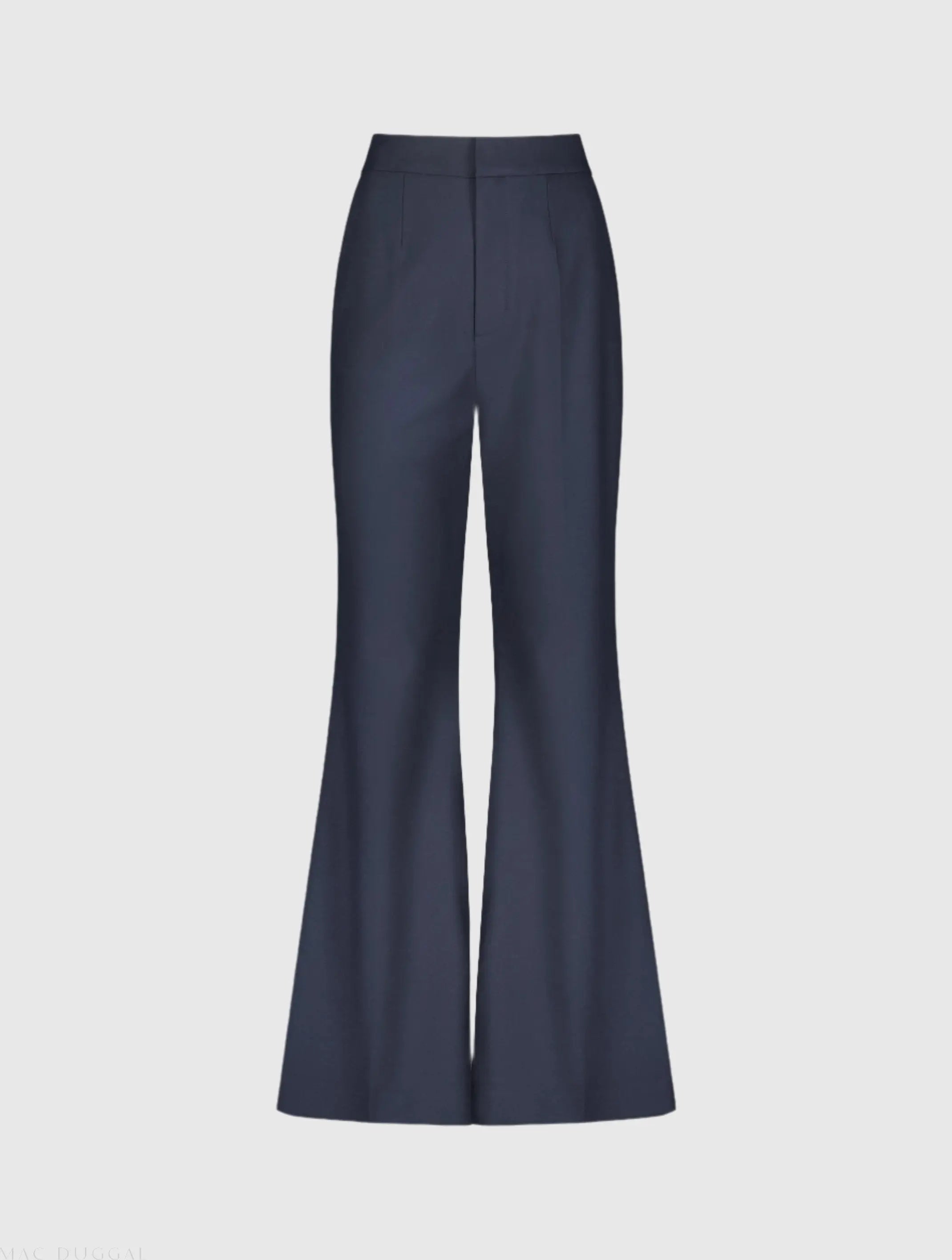 Navy Classic Crepe Flared Trouser Pant - FINAL SALE