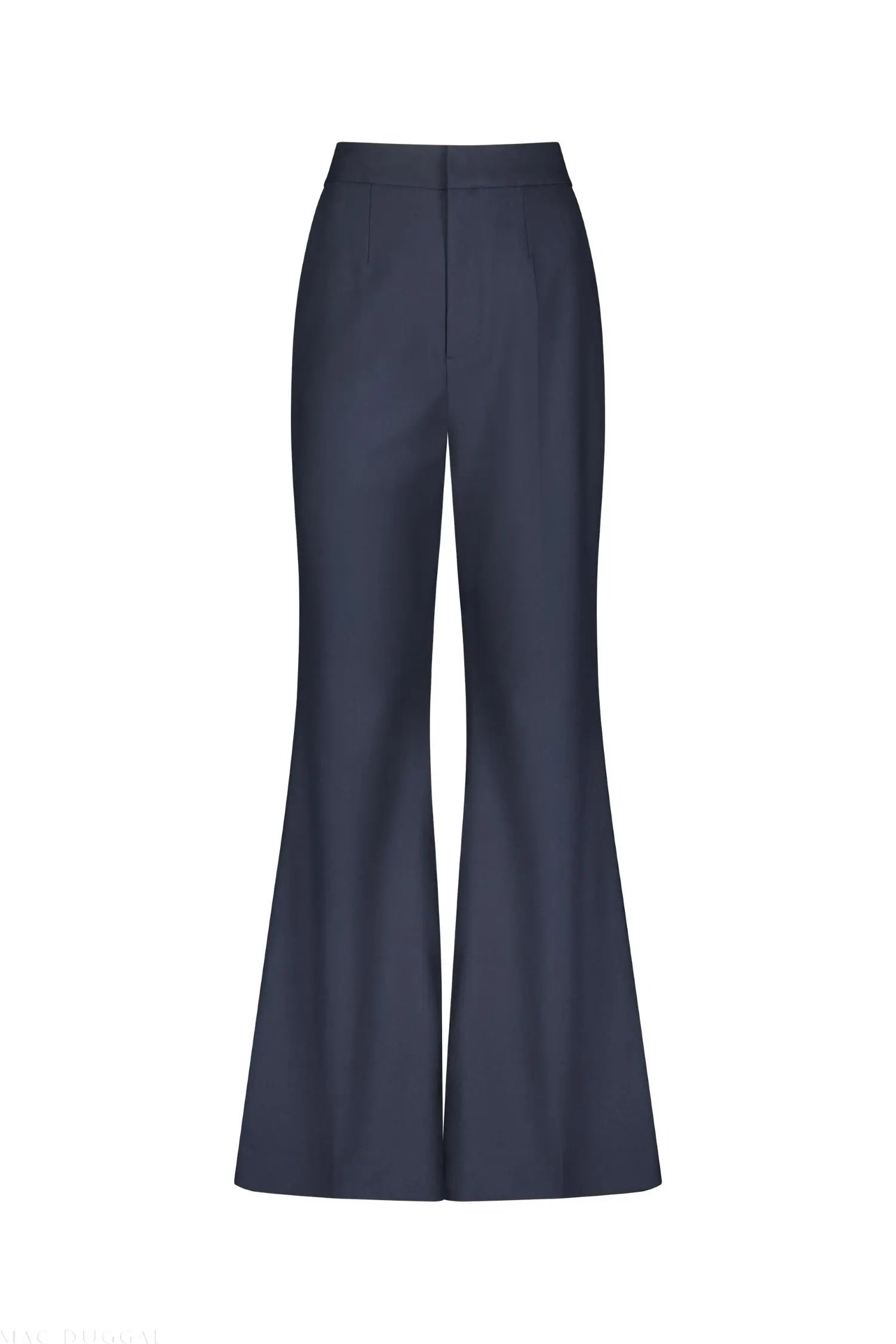 Navy Classic Crepe Flared Trouser Pant - FINAL SALE