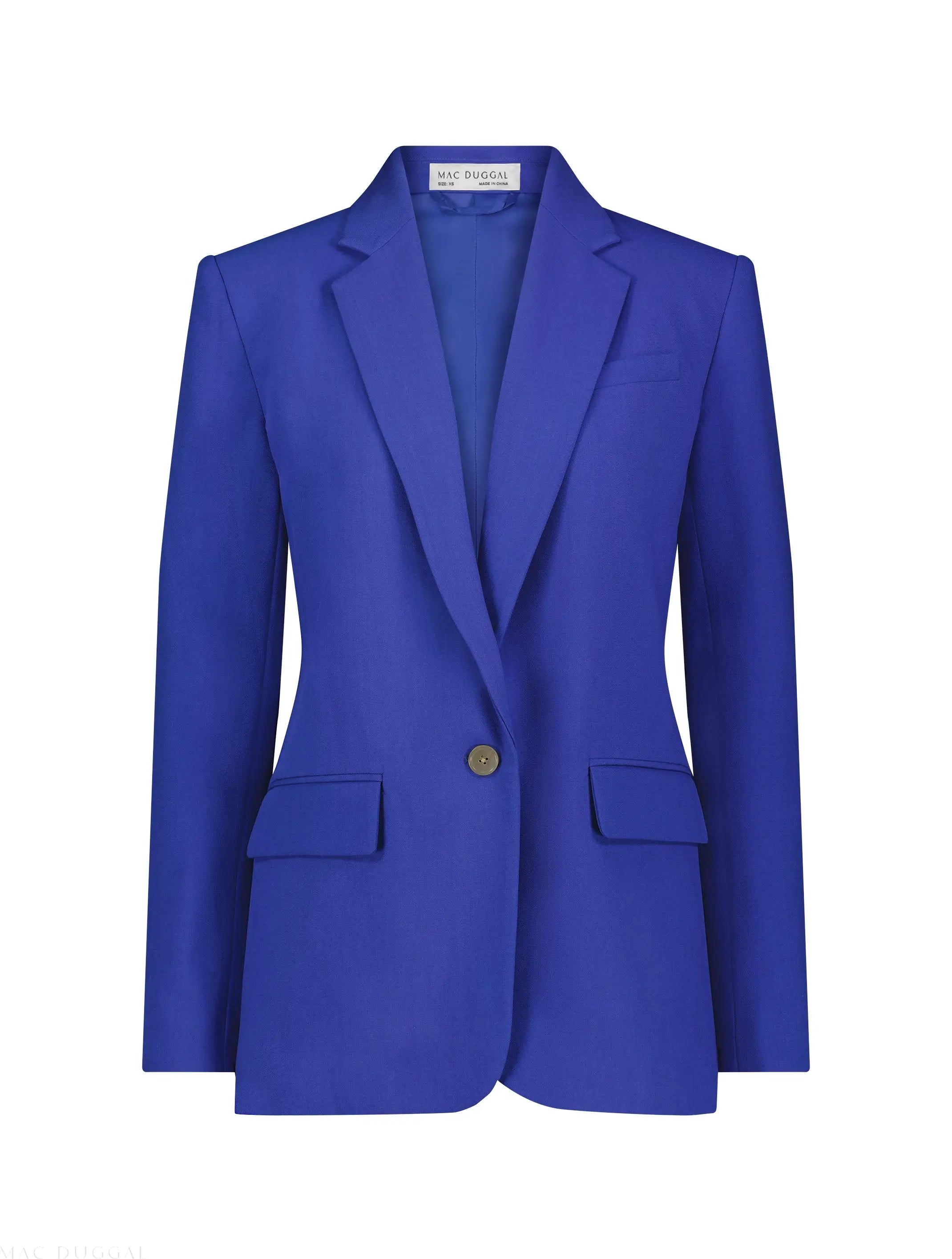 Blue Classic Tailored Crepe Blazer Jacket - FINAL SALE